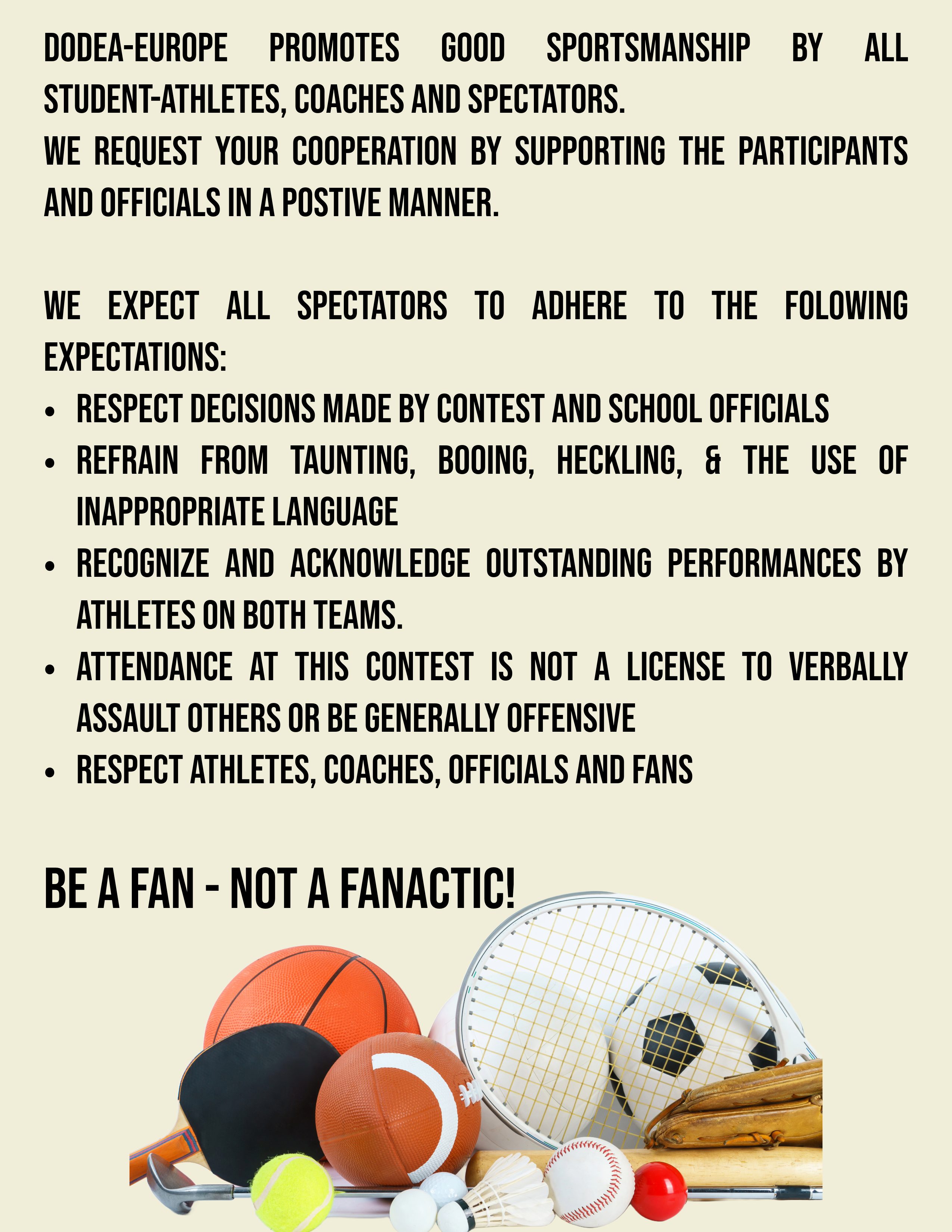 The sportsmanship rules from DoDEA.