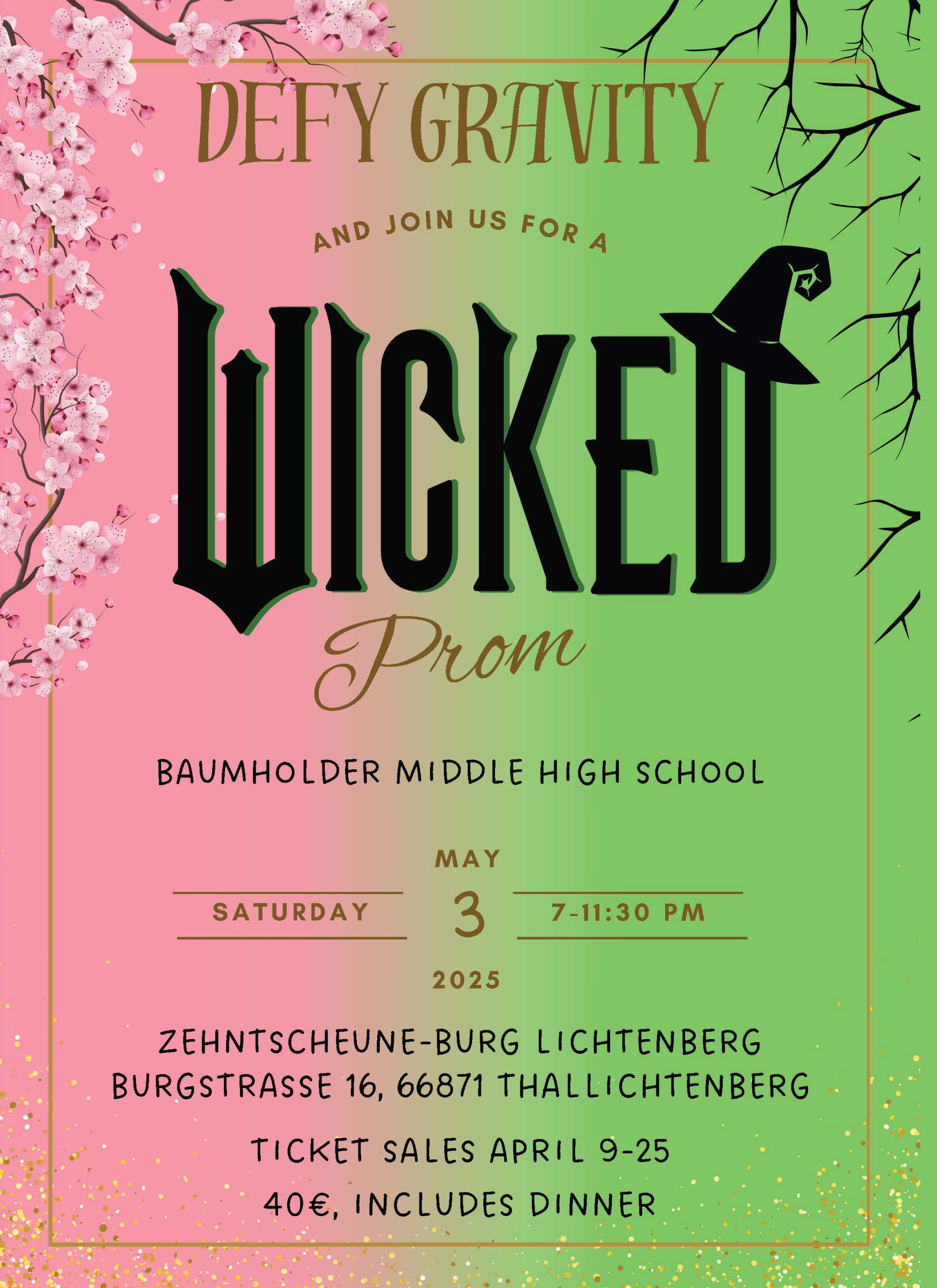 Information for Wicked-themed prom.