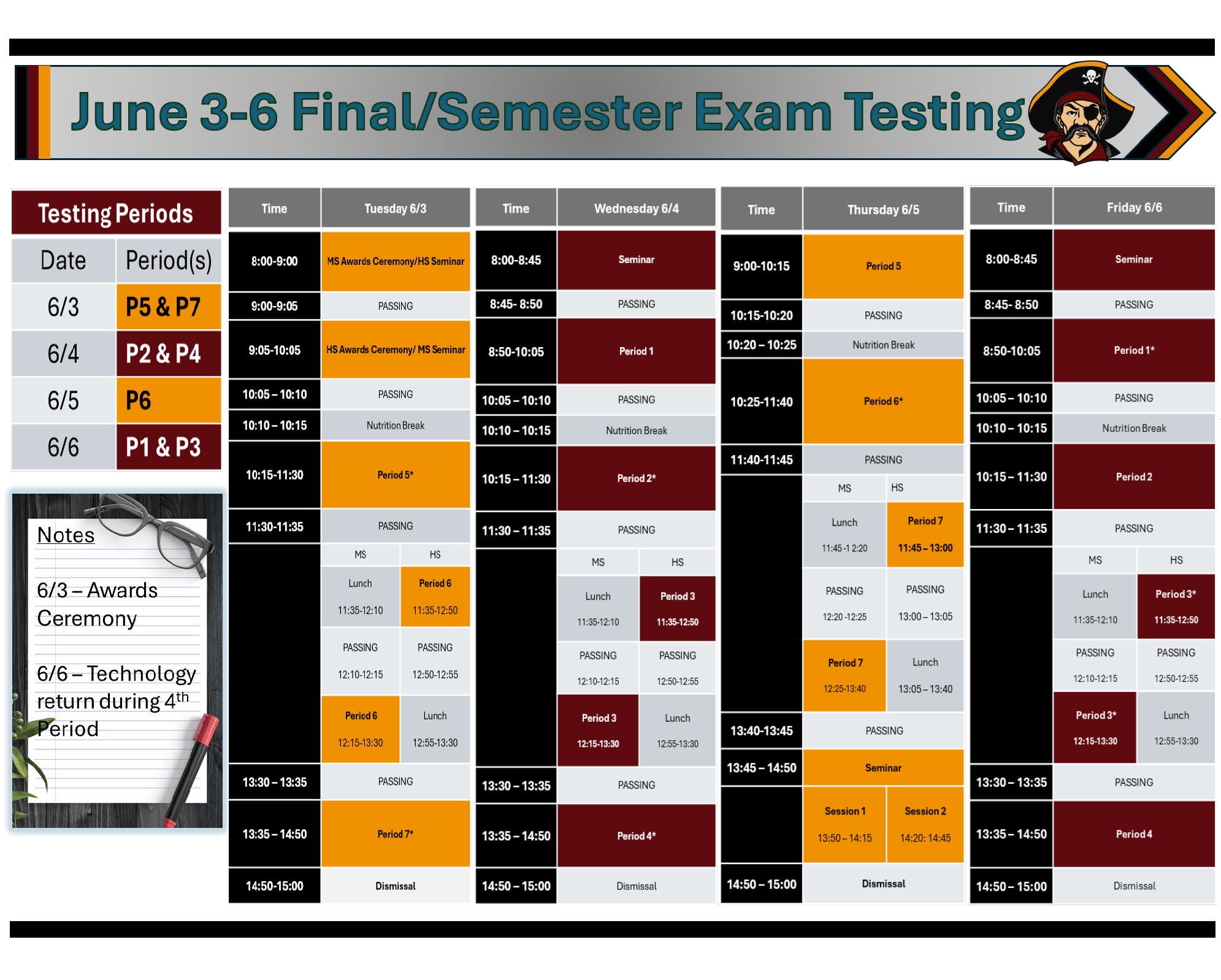 Final Exam Schedule